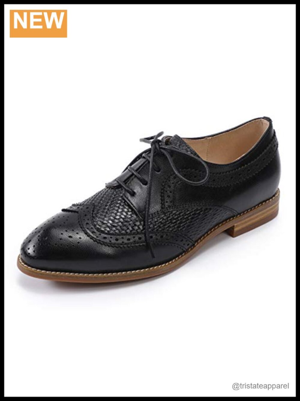 Handcrafted Sheepskin Leather Flat Oxfords Lace Up Brogue Wingtip Business